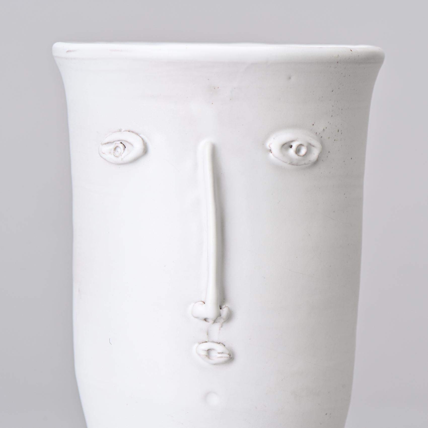 Mid-Century Modern Unique Piece: Face Vase by Robert and Jean Cloutier, circa 1965 For Sale