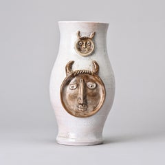 Unique Piece: Faces Vase by Robert and Jean Cloutier, circa 1965