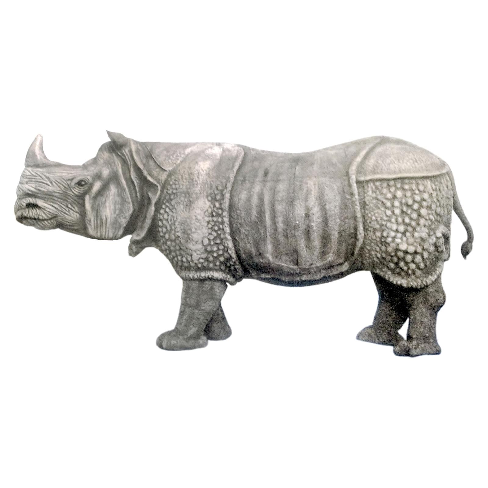 Unique Piece Huge Garden Sculpture Indian Rhinoceros