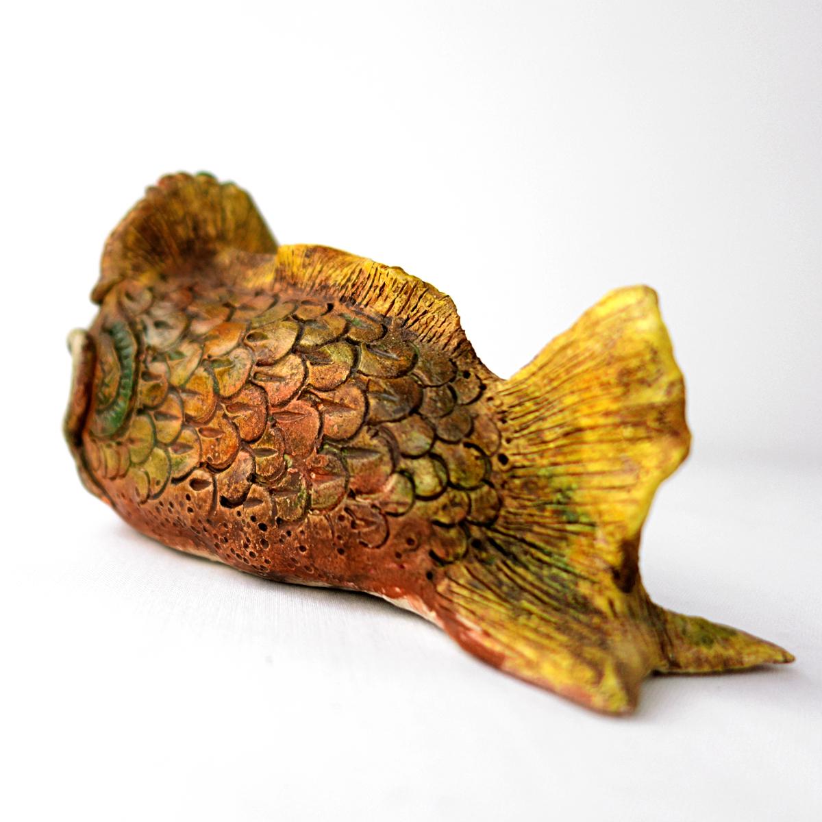 Late 20th Century Unique Piece of Art Ceramic Monster Fish Made by Artist Tjen Tjauw-Soe For Sale