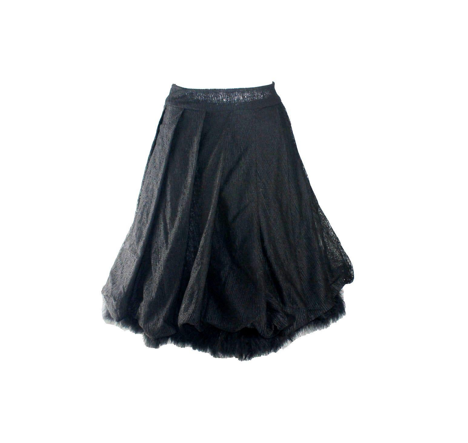 An exceptional  CHANEL evening skirt
A true CHANEL signature item that will last you for many years
A unique piece created from finest black tulle and mesh fabric
Lined with softest real feathers (Marabou?)
Closes with two buttons on back and