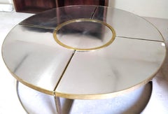 Round Monumental Midcentury Bronze Dining Table in 5 Element by Francois Catroux