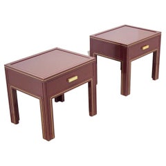 Unique Pierre Vandel Paris Burgundy Sidetables, Nightstands