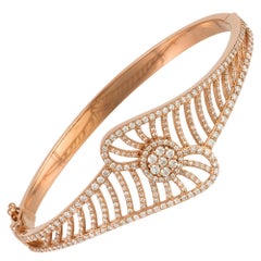 Unique Pink Gold 18K Bracelet Diamond for Her