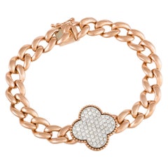 Bracciale unico in oro rosa 18K con diamante per lei