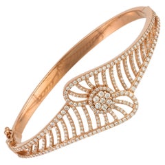 Unique Pink Gold 18K Bracelet Diamond for Her