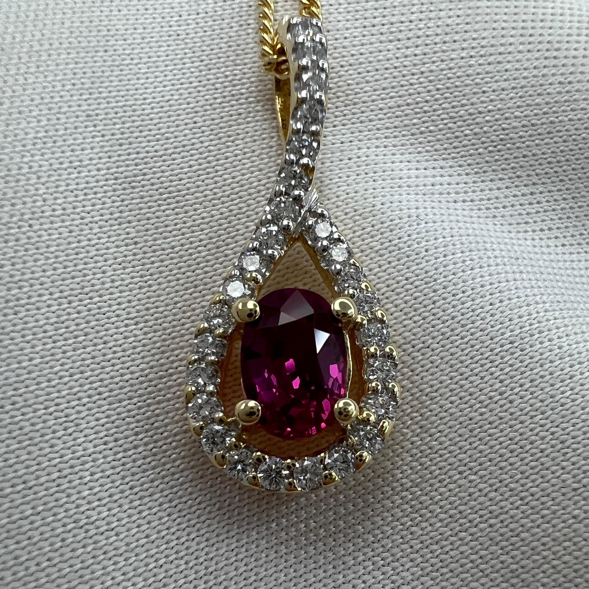 Women's or Men's Unique Pink Sapphire & Diamond Certified Untreated Crossover 18k Oval Pendant For Sale