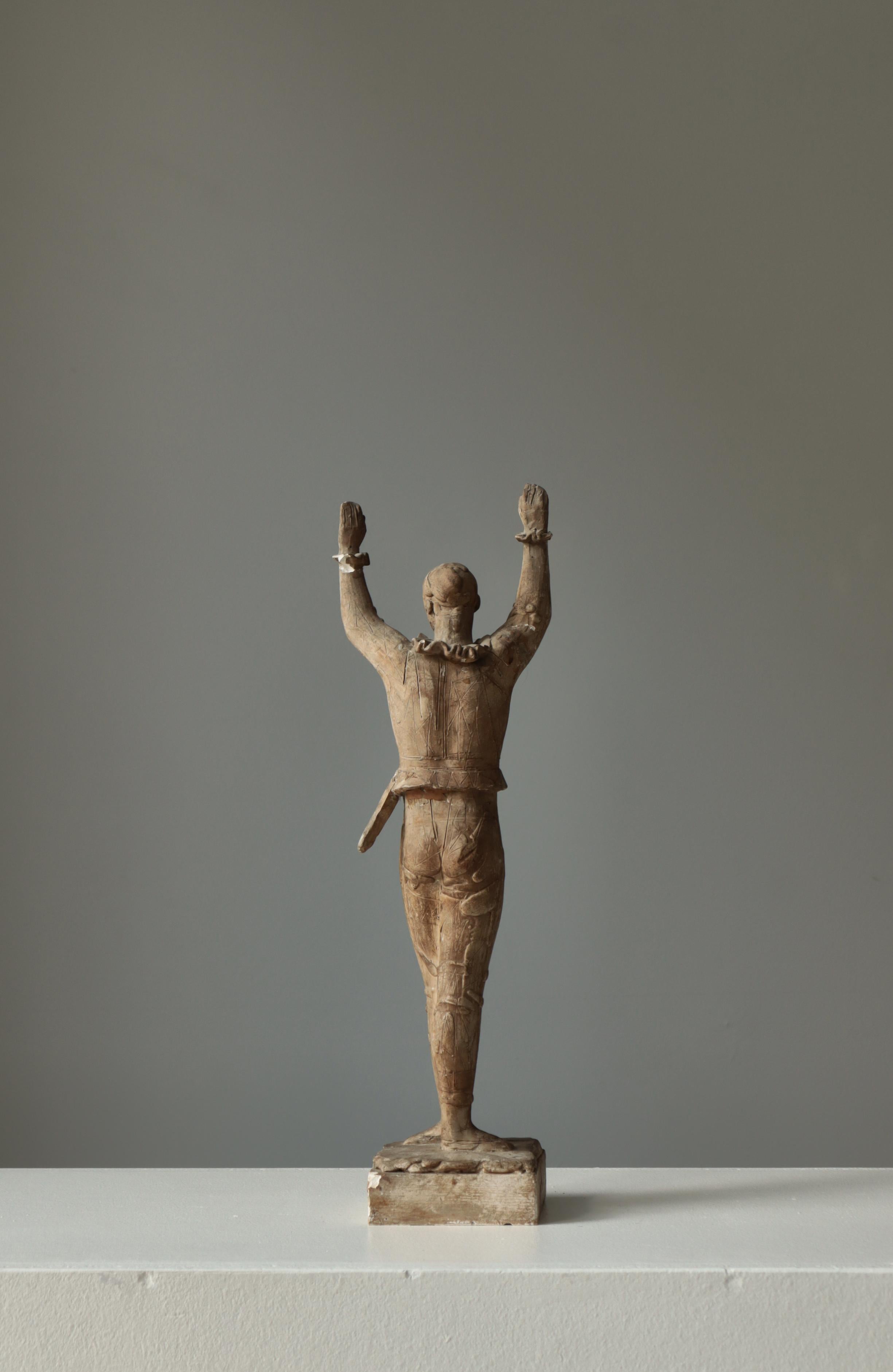 Danois Sculpture unique en plâtre d'Arlequin par Einar Utzon-Frank, Danemark, années 1930 en vente
