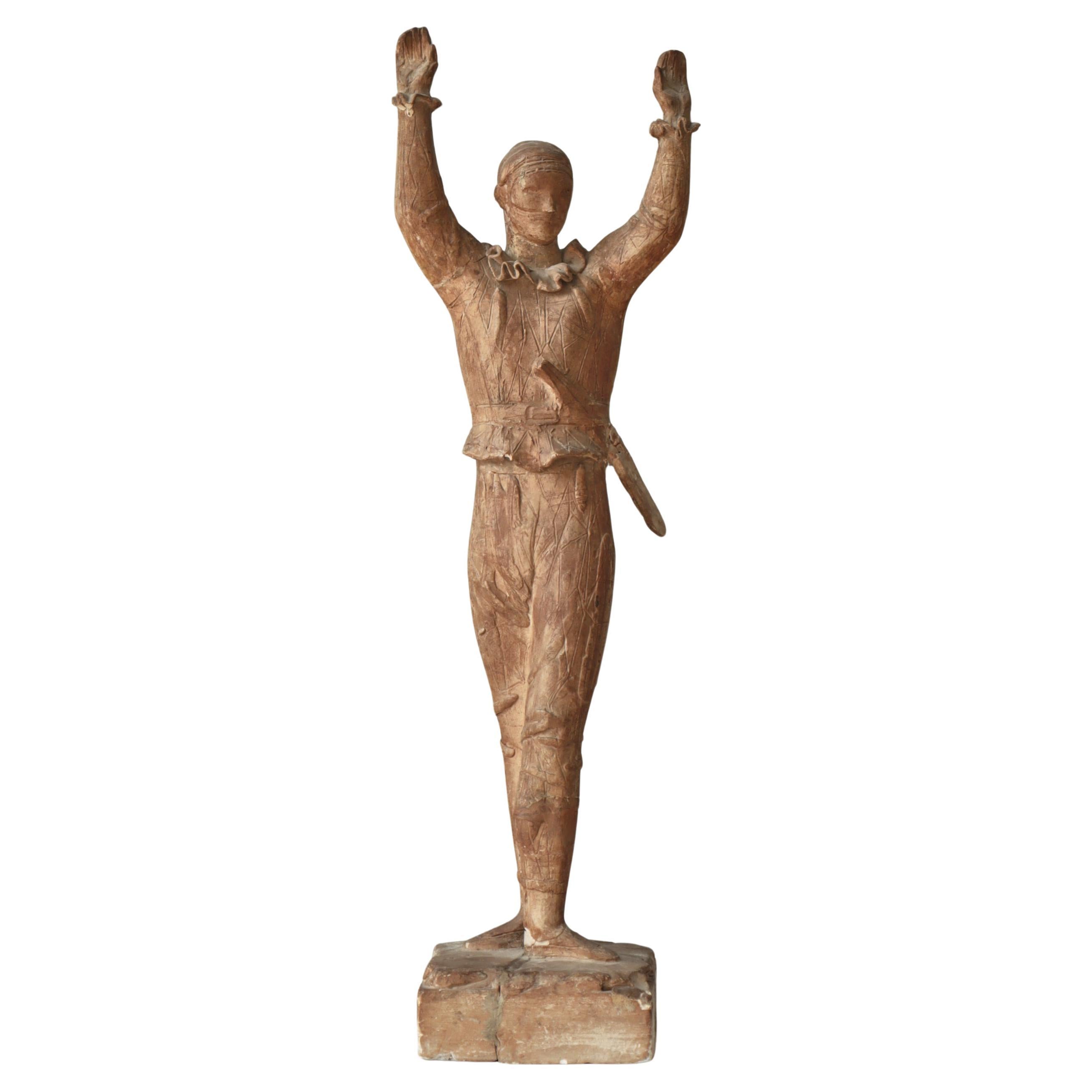 Sculpture unique en plâtre d'Arlequin par Einar Utzon-Frank, Danemark, années 1930 en vente