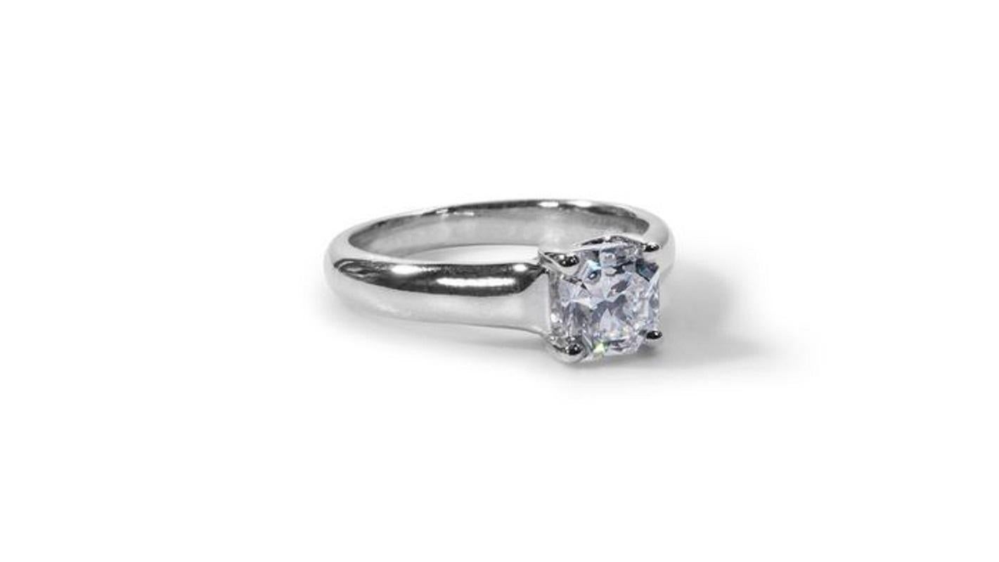 Einzigartiger Solitr-Ring aus Platin mit 0,80 Karat natrlichen Diamanten, IGI-zertifiziert im Angebot 2