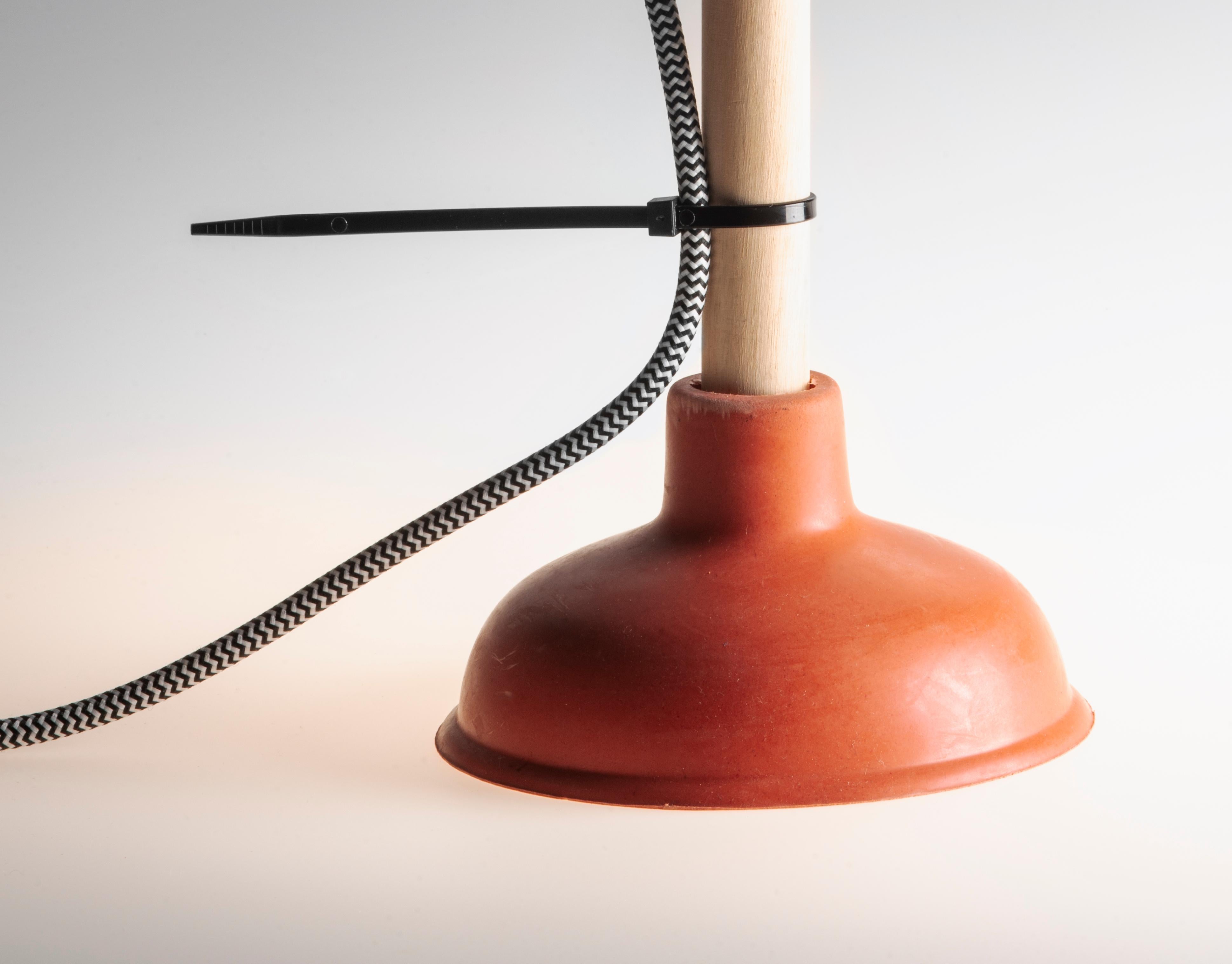 Unique Plunger Handcrafted Table Lamp black by Josep Maynou For Sale 1