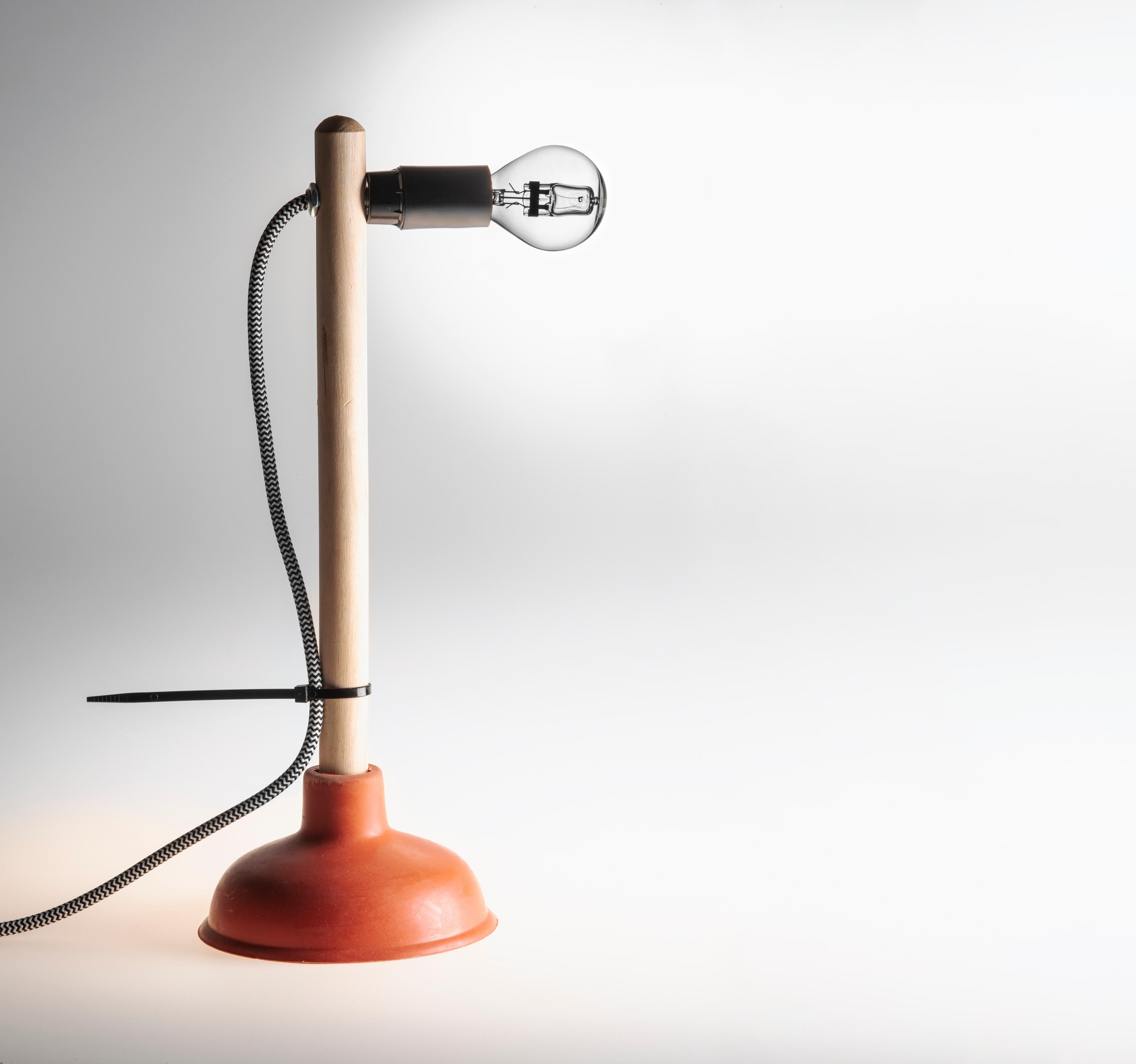 Unique Plunger Handcrafted Table Lamp black by Josep Maynou For Sale 3