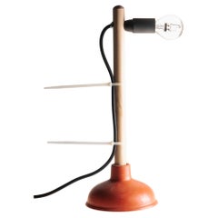 Unique Plunger White Table Handcrafted Lamp by Josep Maynou