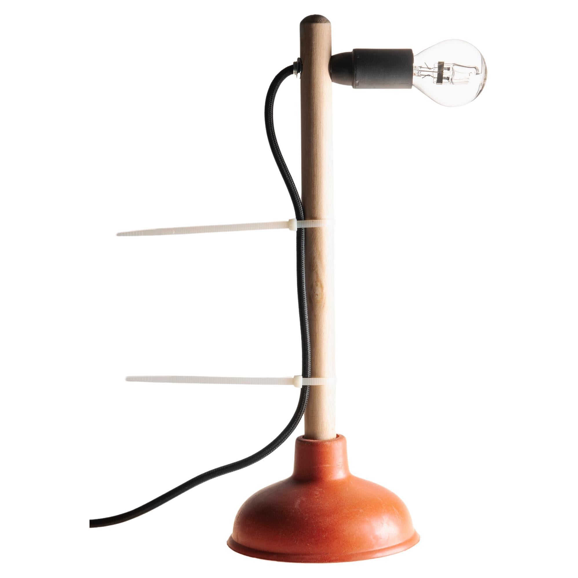 Unique Plunger White Table Handcrafted Lamp by Josep Maynou