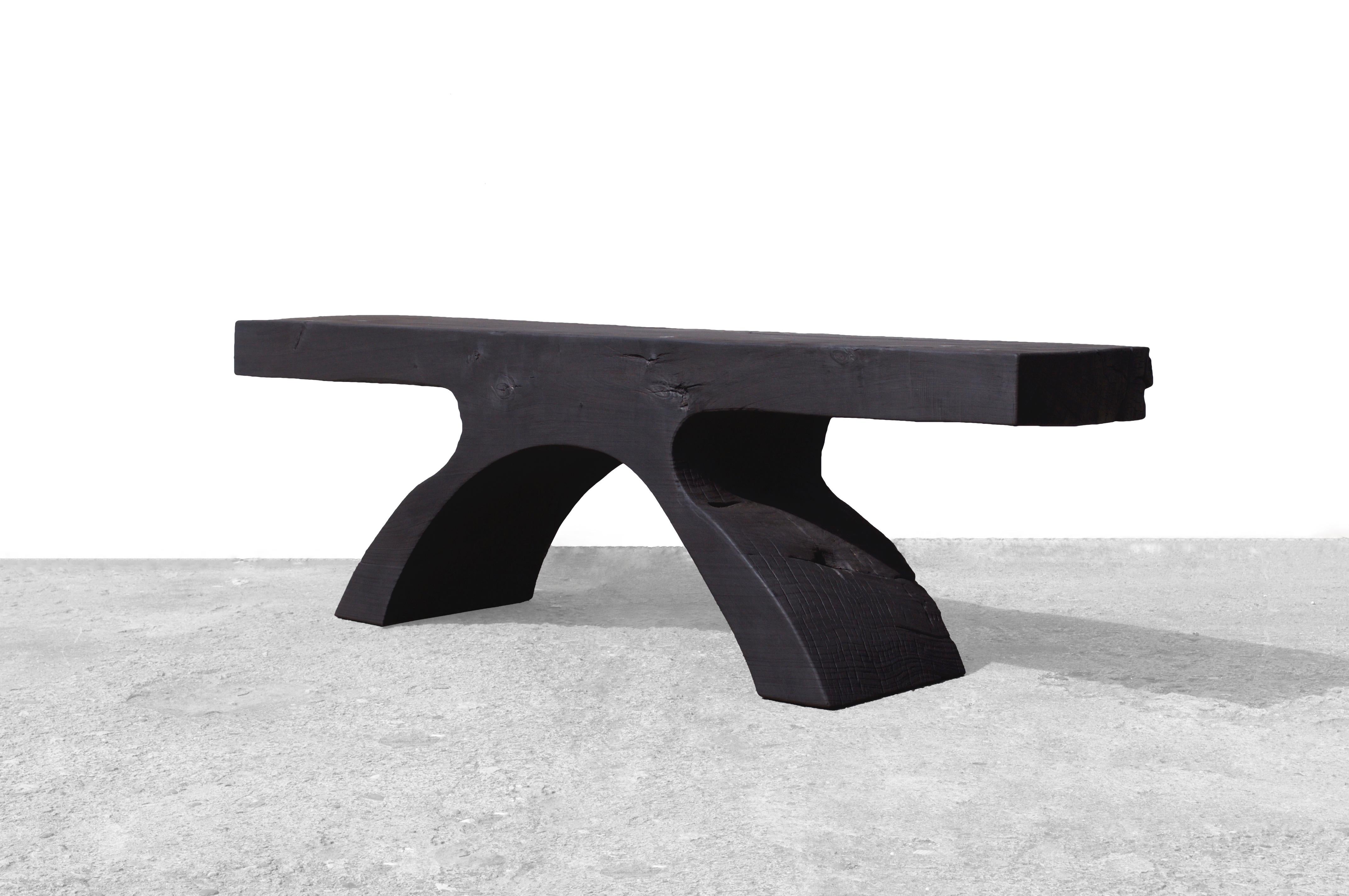 Unique bench sculpted by Jörg Pietschmann
Materials: polished poplar, oil finish
Dimensions: H 53 x W 184 x D 34 cm

In Pietschmann’s sculptures, trees that for centuries were part of a landscape and founded in primordial forces tell stories