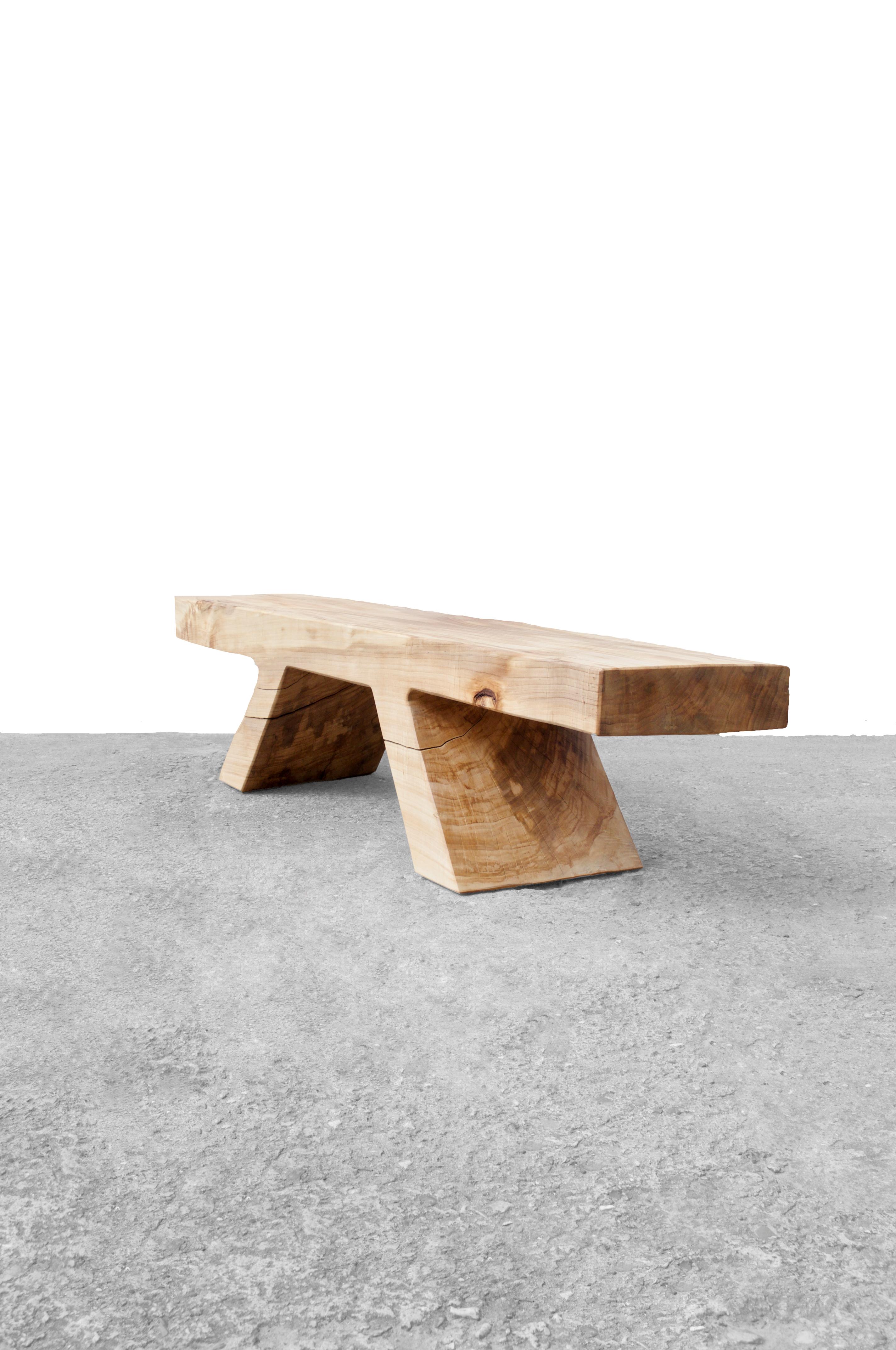Organic Modern Unique Bench Sculpted by Jörg Pietschmann For Sale