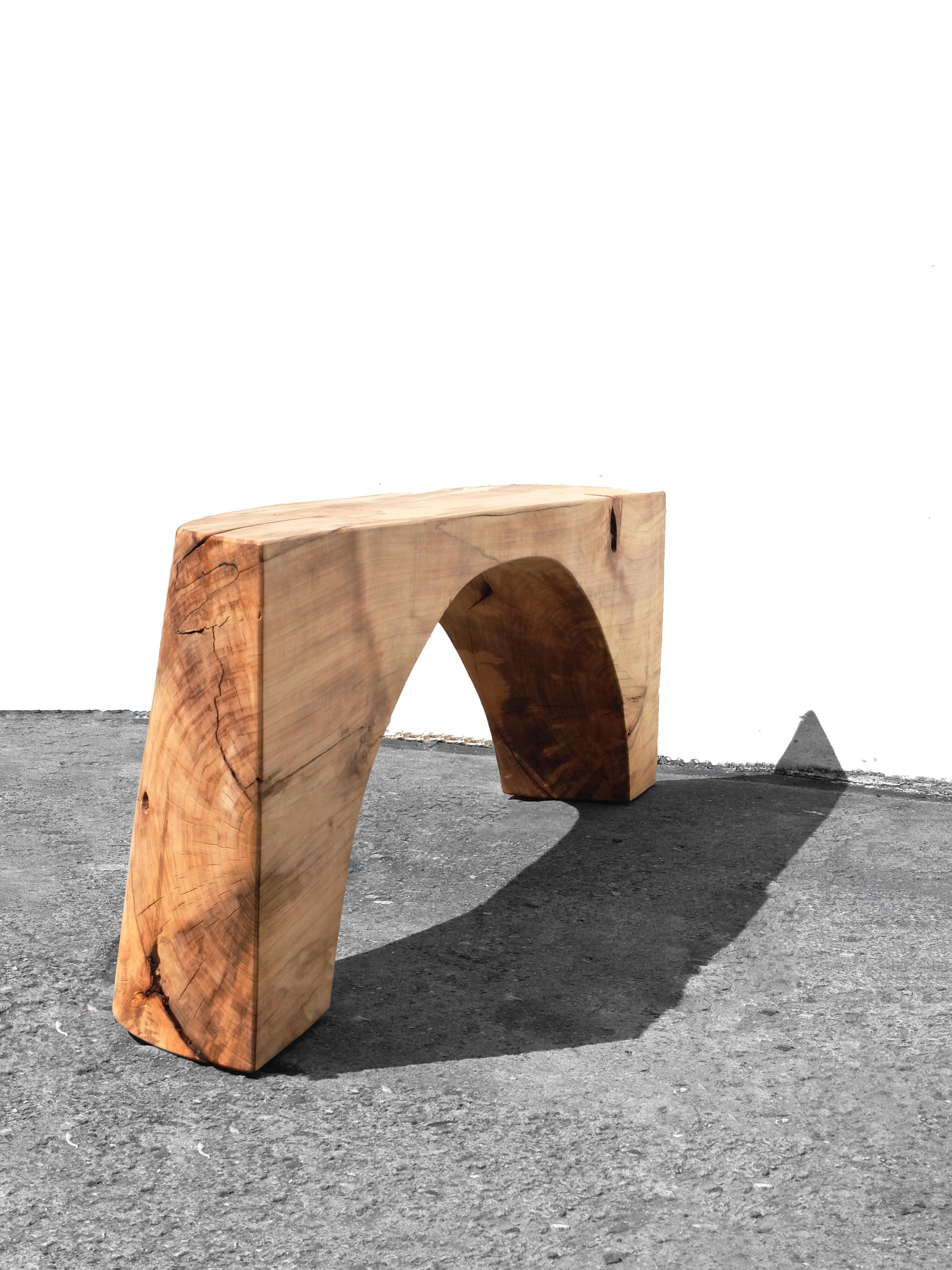 Unique Poplar Bench Sculpted by Jörg Pietschmann In New Condition In Geneve, CH