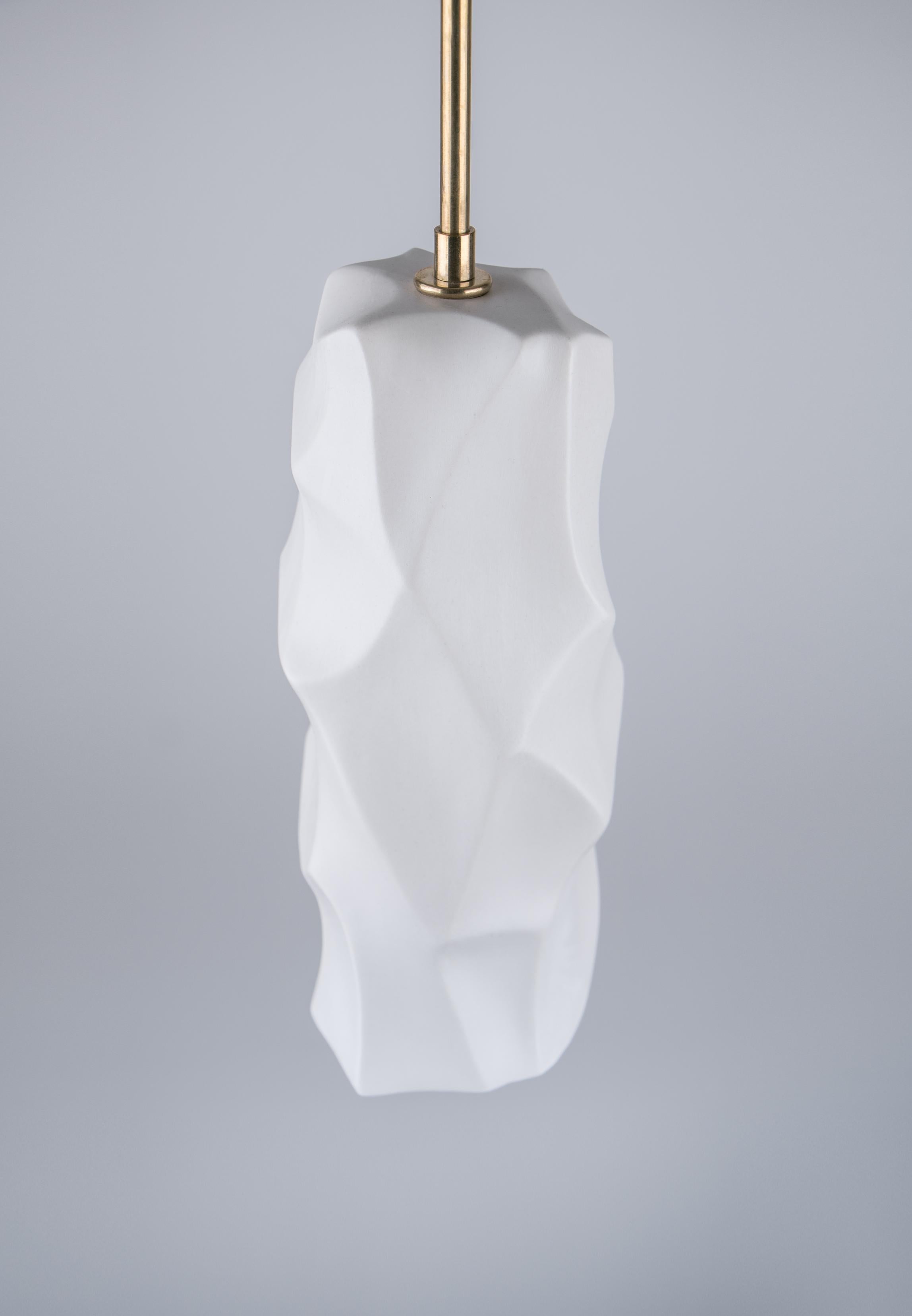Contemporary Unique Porcelain Rock Pendant Lamp Ceren Gurkan