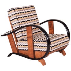 Unique Positioning Art Deco Armchair from Czechoslovakia by Jindrich Halabala
