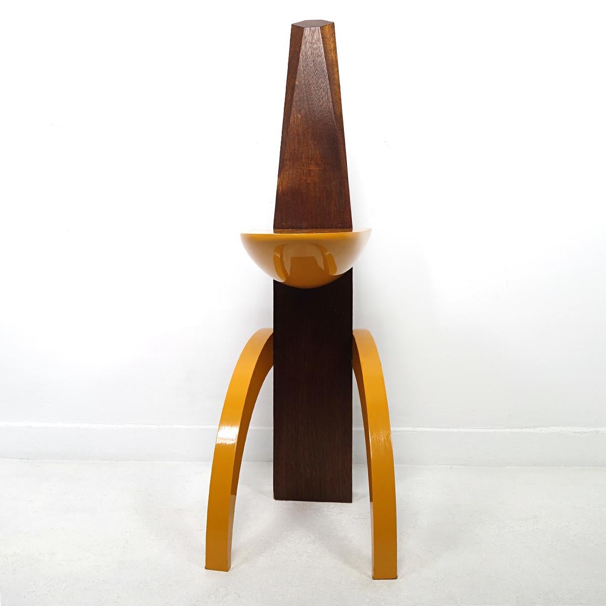 Unique Postmodern Wooden Plant Stand or Pedestal In Good Condition In Doornspijk, NL