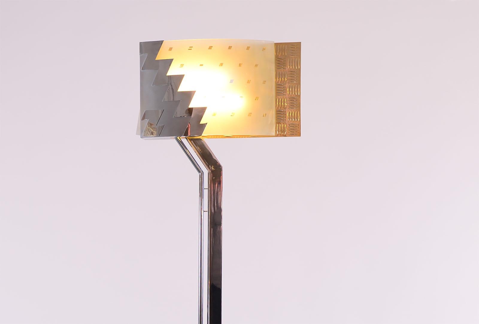 This lamp is unique and was designed by Hollein as pension gift for Dr. Karl Vak (he also was instrumental in the execution). Dr. Vak was longtime CEO of Vienna’s central bank, and an early patron and client by Hans Hollein. So also the famous Z