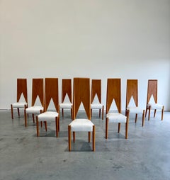 Unique Postmodern Sculptural Dining Chairs, Set of 9