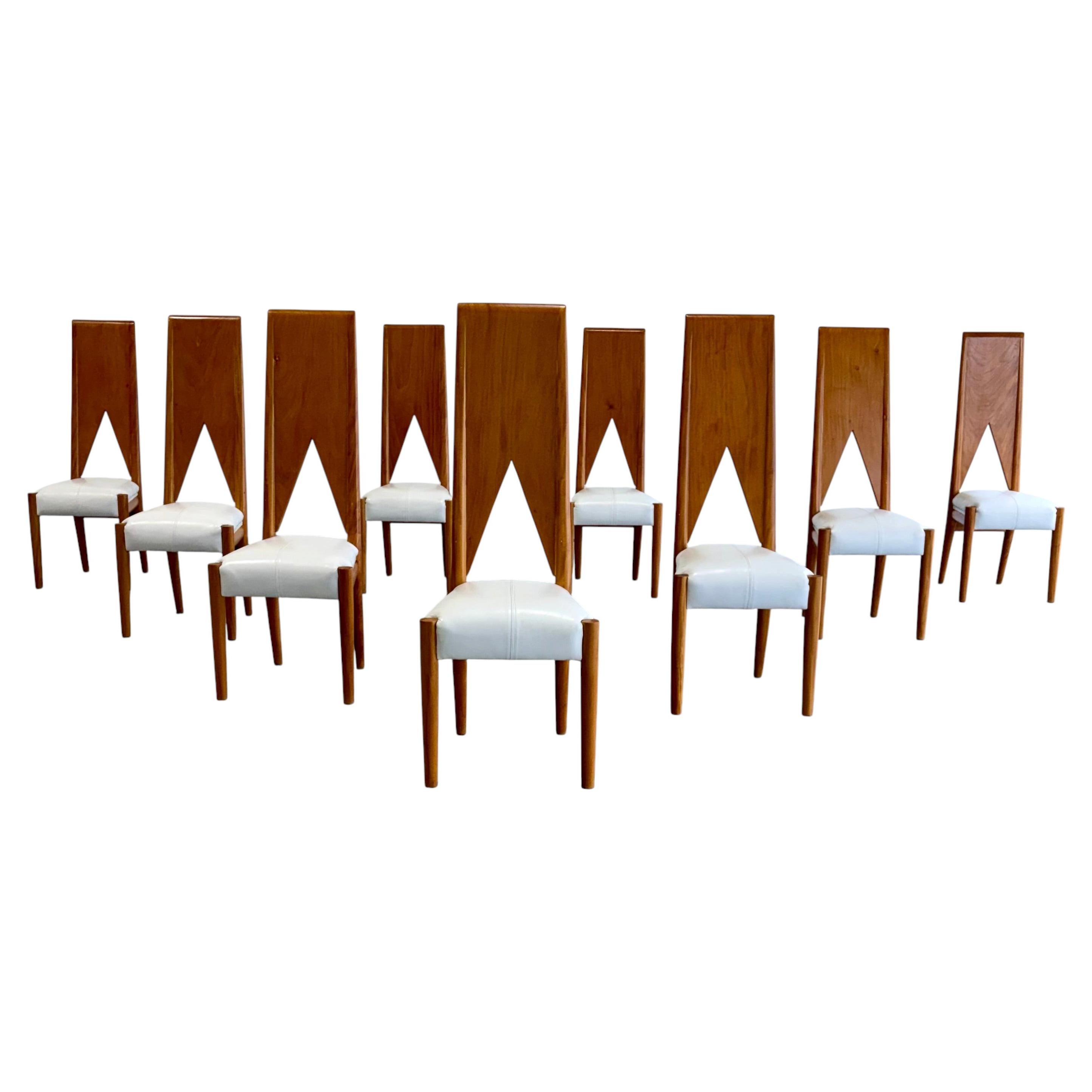 Unique Postmodern Sculptural Dining Chairs, Set of 9