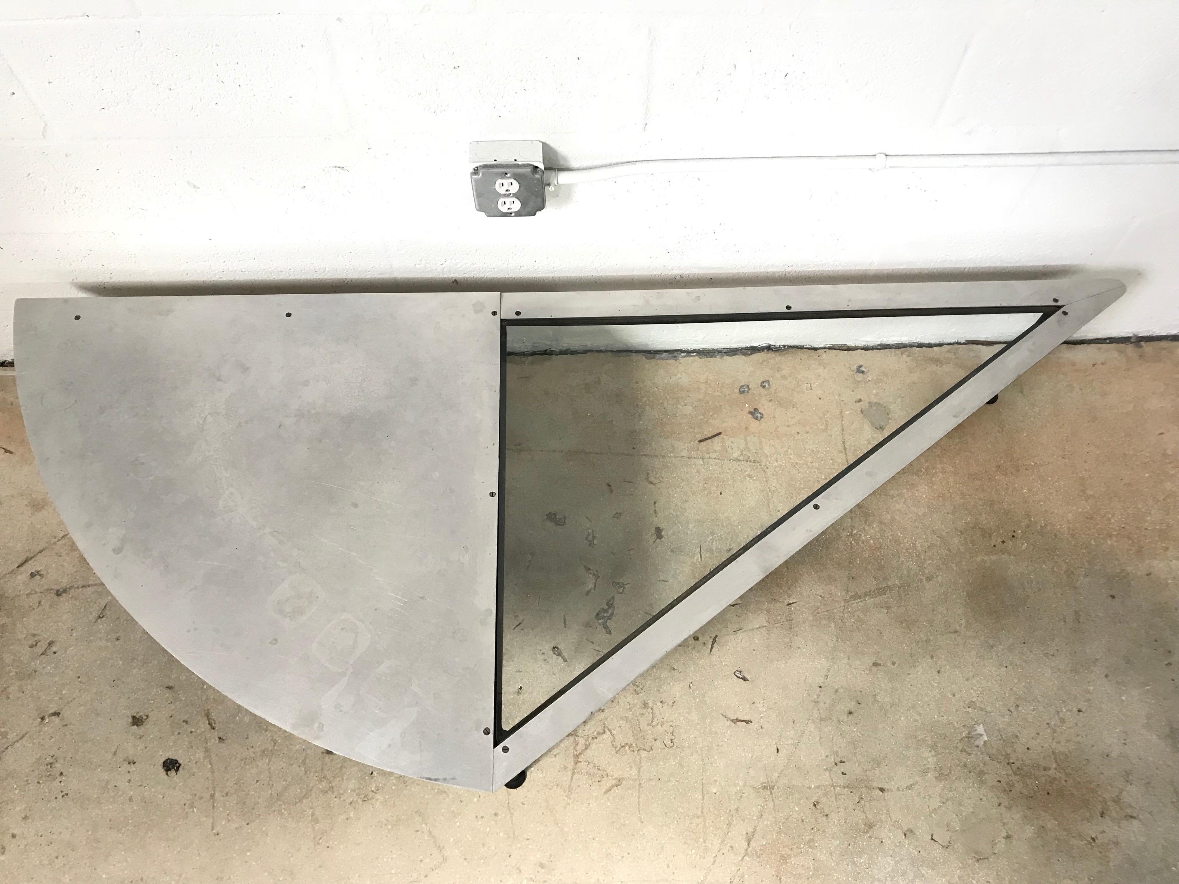 Post-Modern Unique Postmodern Steel and Glass Coffee or Cocktail Table, 1990s For Sale
