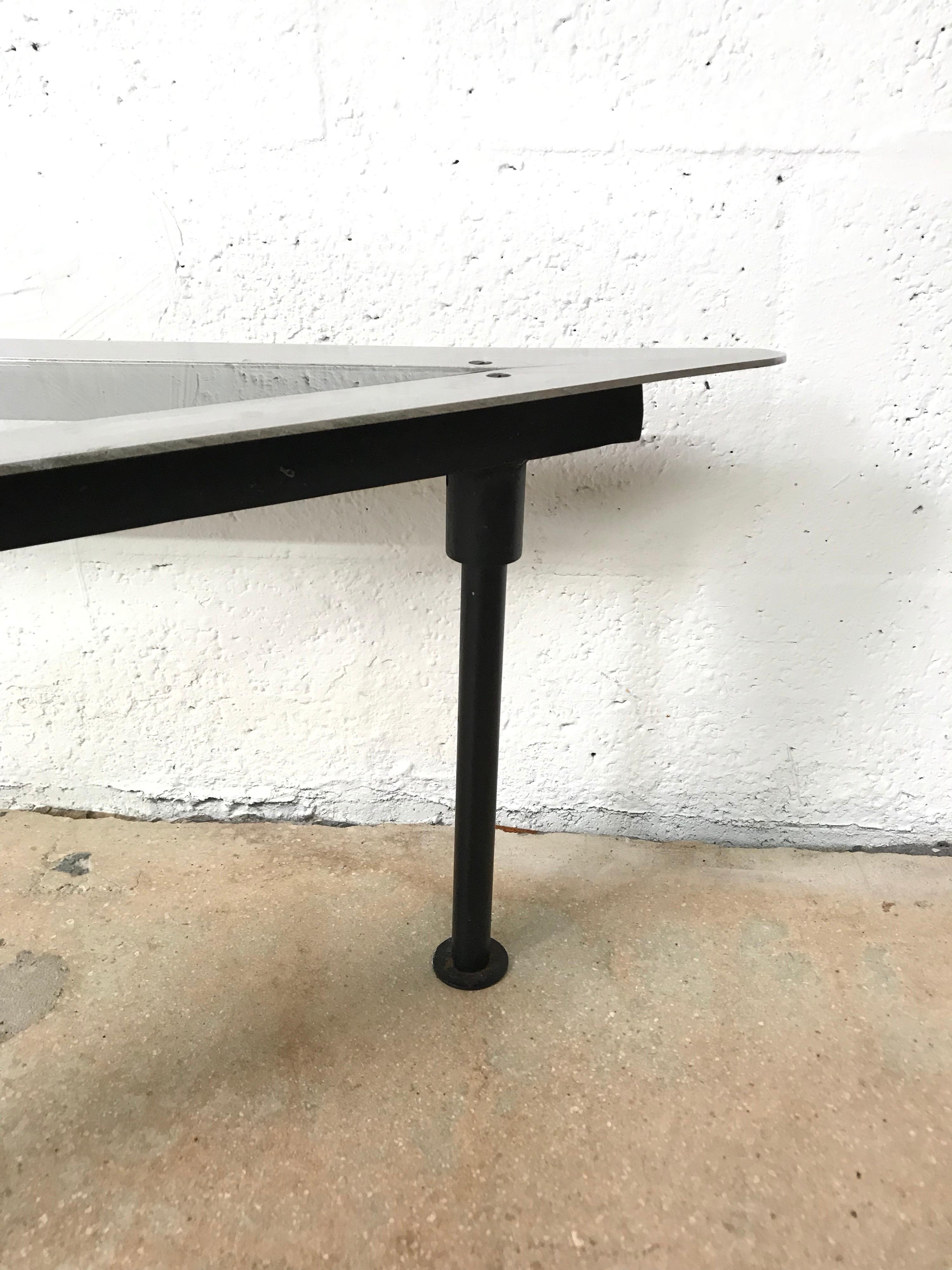 American Unique Postmodern Steel and Glass Coffee or Cocktail Table For Sale