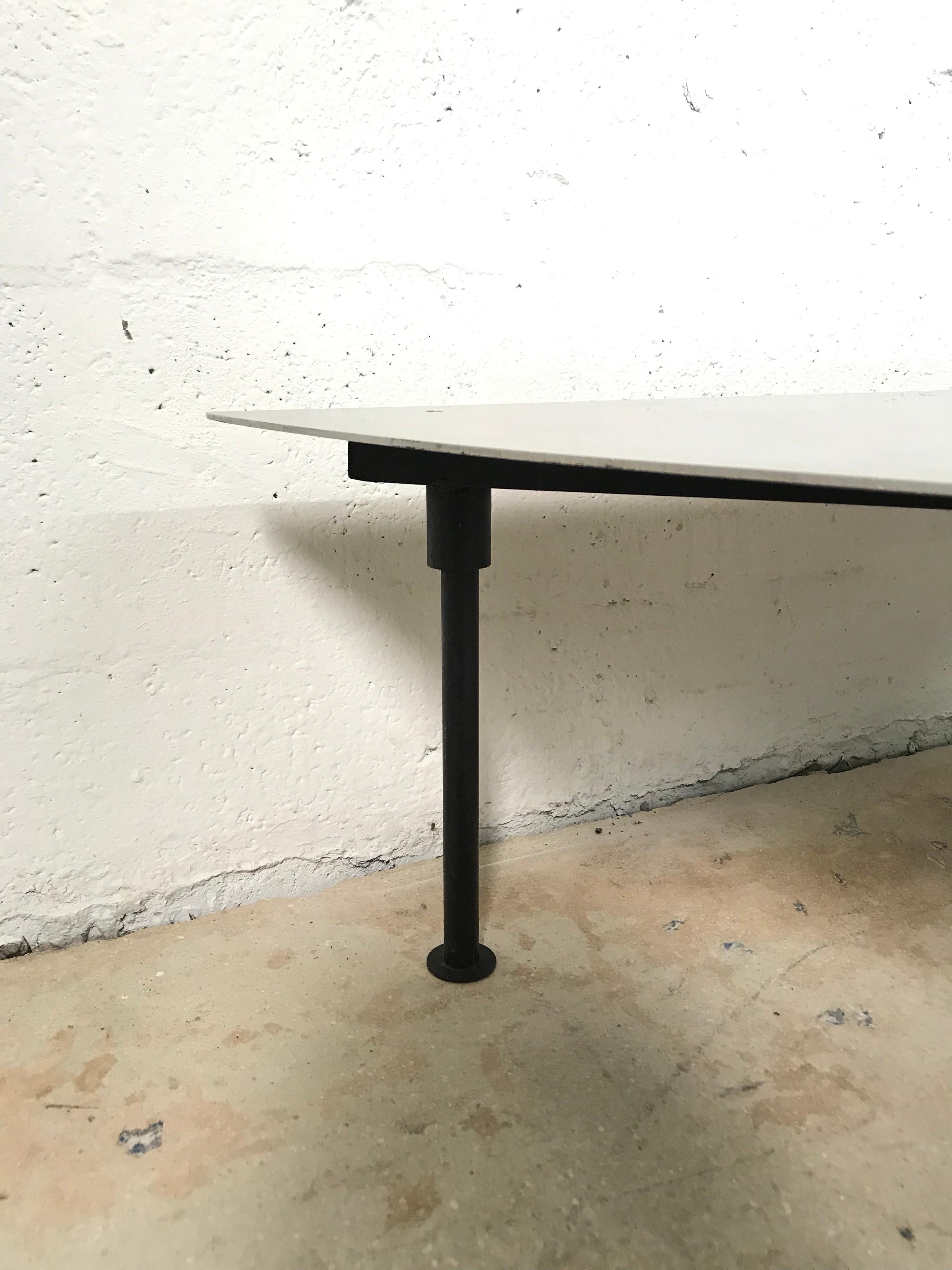 20th Century Unique Postmodern Steel and Glass Coffee or Cocktail Table For Sale
