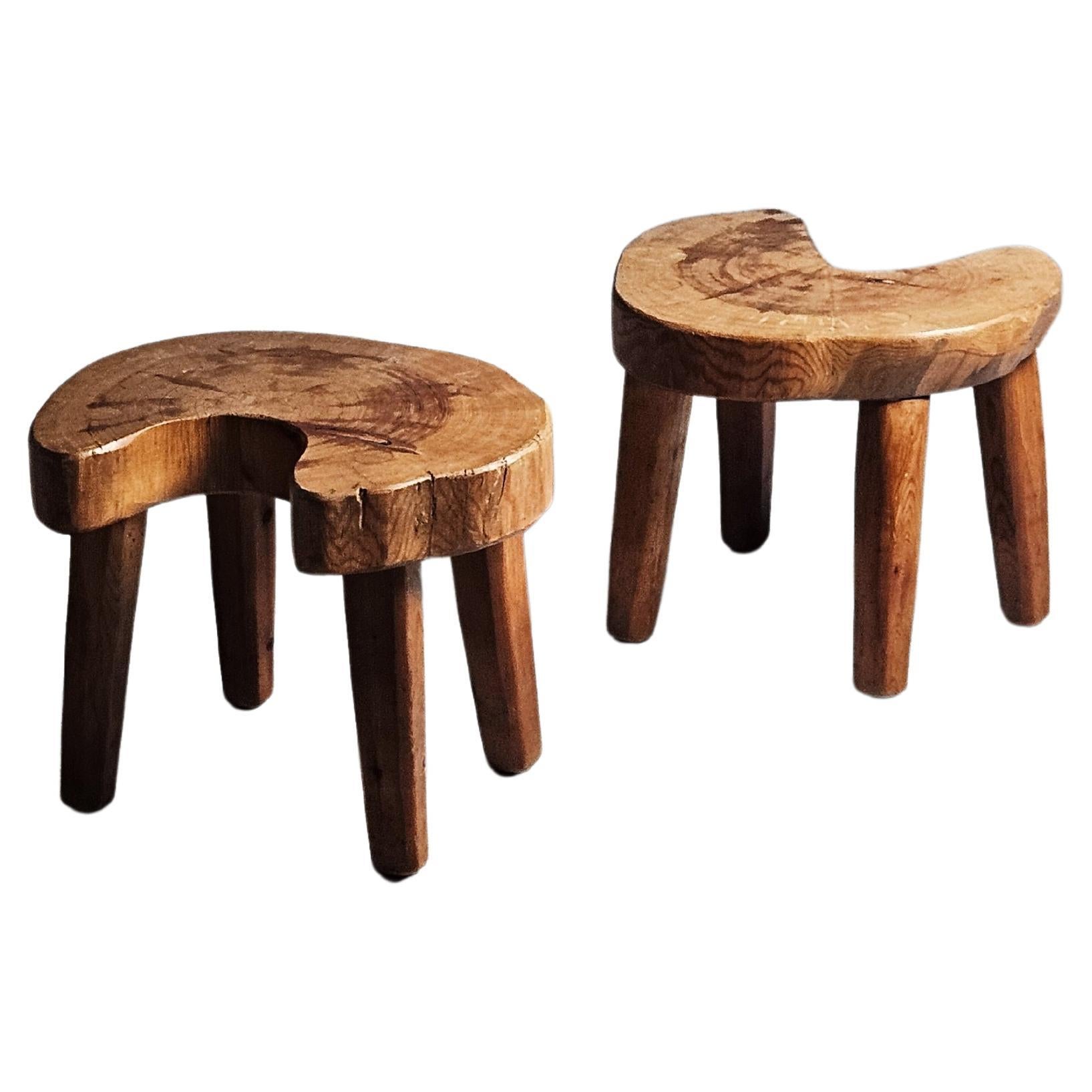 Unique primitive Swedish pine stools