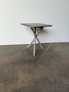 Unique Primitive Wooden Table with Carved Legs
