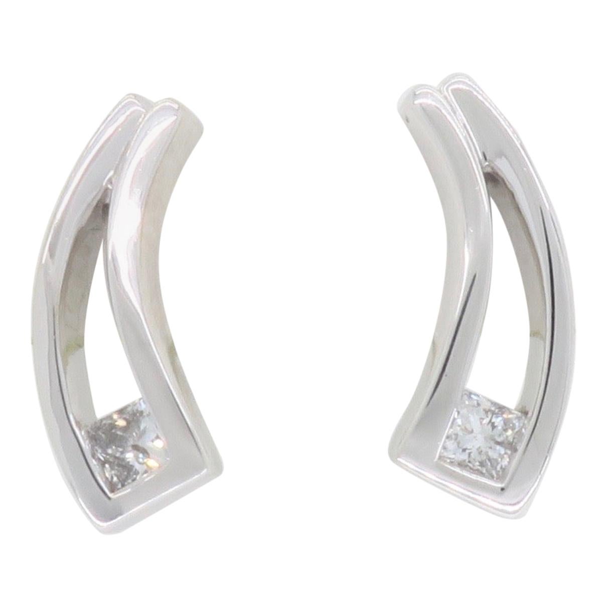 Unique Princess Cut Diamond Earrings