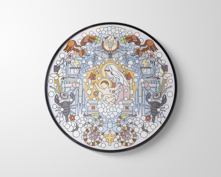 Unique Printed Glass Tondo by Studio Job For Sale at 1stDibs