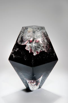 Unique Purple, a Clear and Purple Cast Glass Sculpture by Lene Tangen