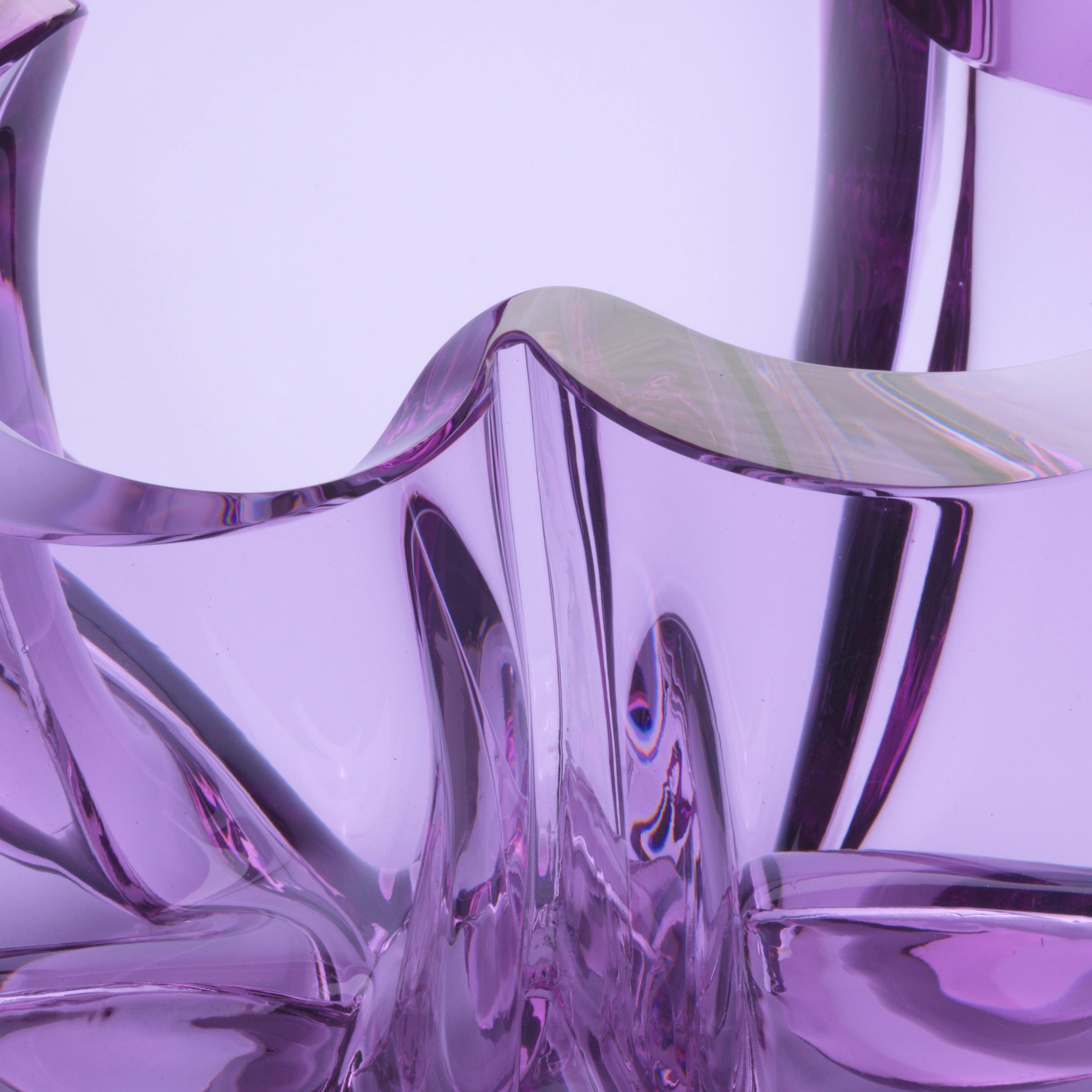 Modern Unique Purple Glass Sculpture by Barbara Nanning