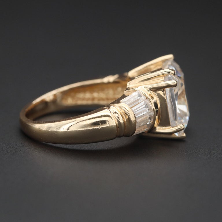 Customizable Unique Radiant Cut Diamonds Engagement Ring, 18K Gold