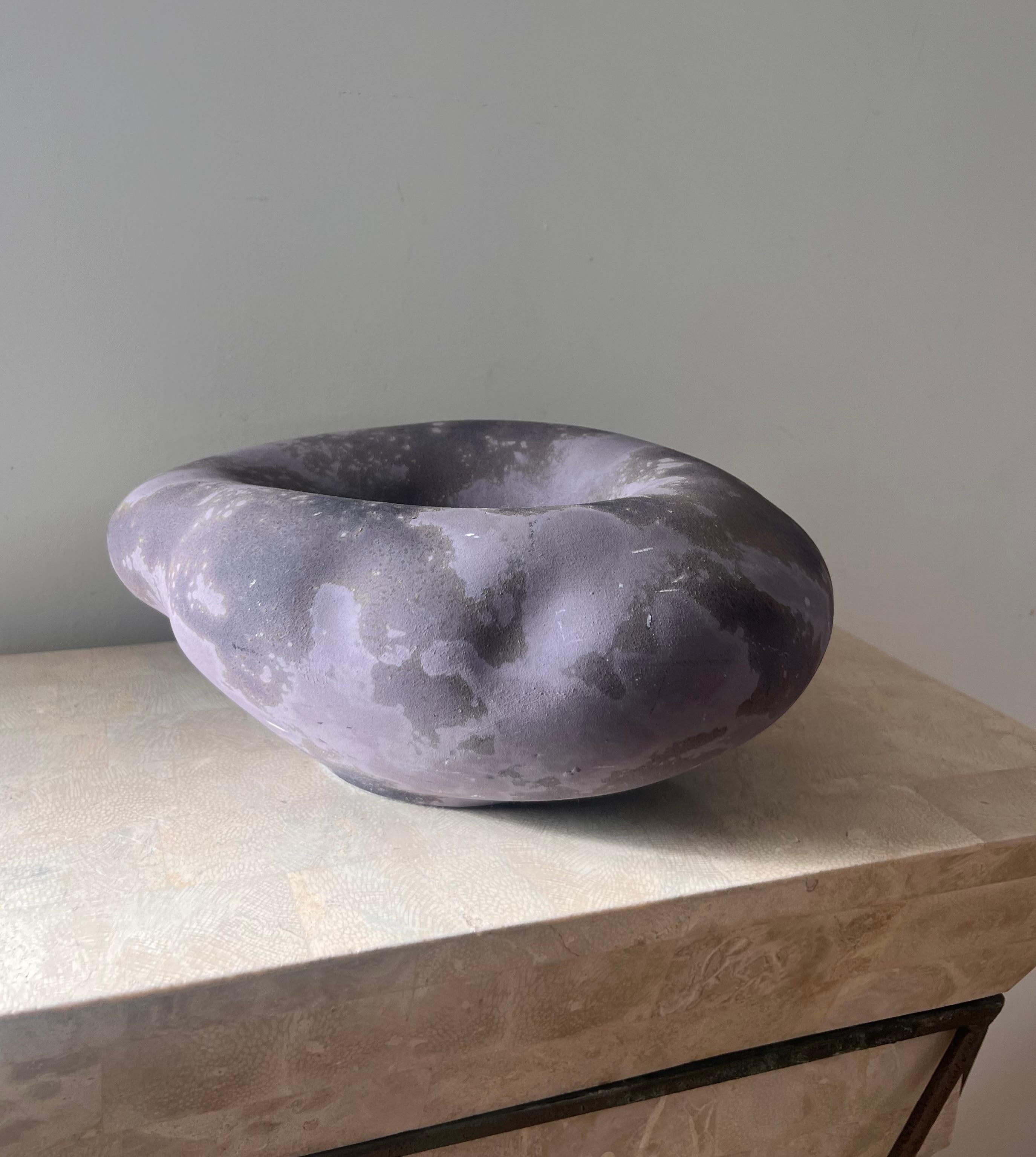 Ceramica raku unica di Tony Evans in lavanda, firmata, 21° secolo 12