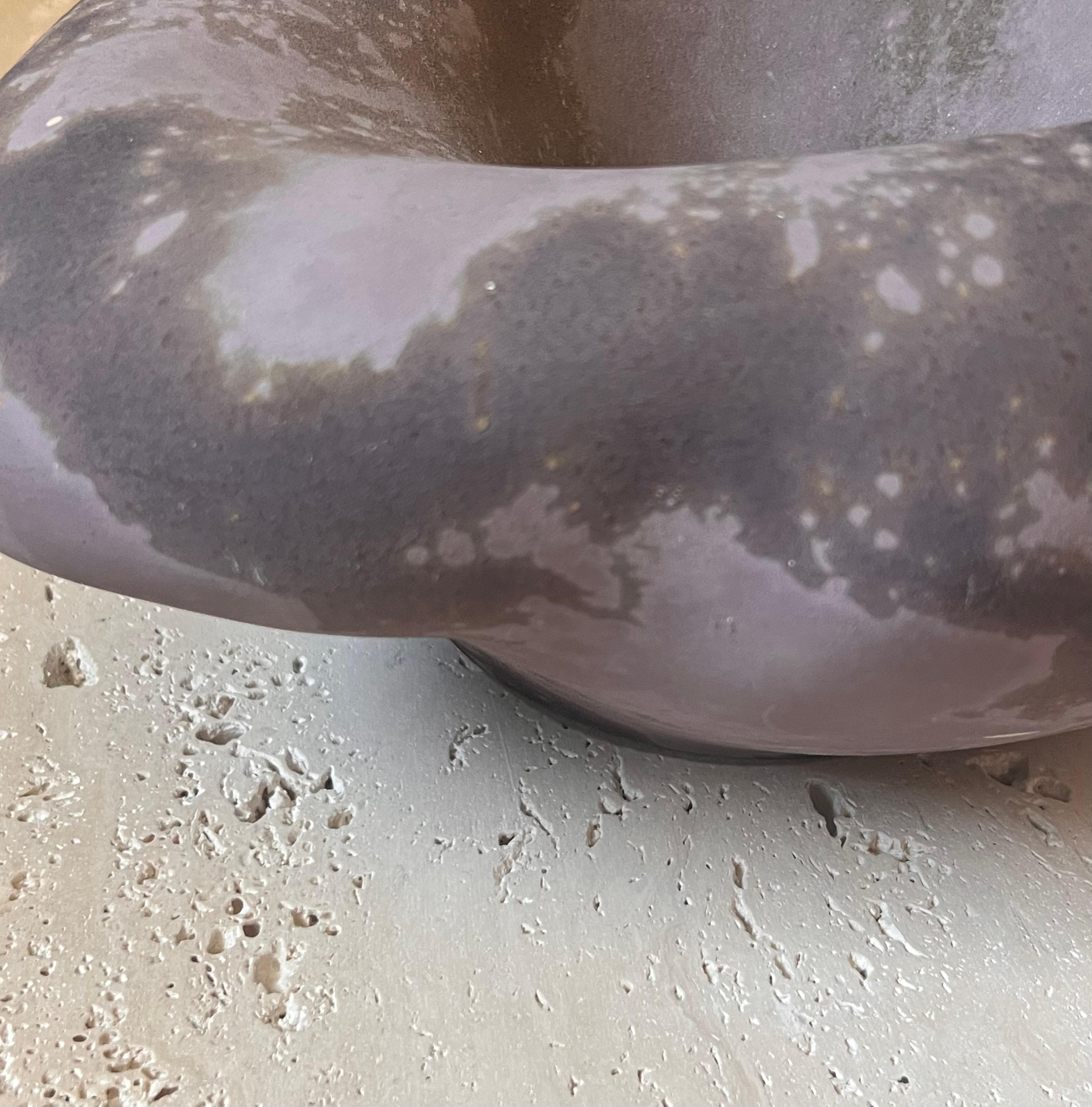 Ceramica raku unica di Tony Evans in lavanda, firmata, 21° secolo In condizioni buone a View Park, CA