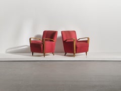 Unique, Rare Armchairs / Lounge Chairs, Italy, 1950s, For Reupholstery