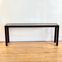 Unique & Rare John Widdicomb Tortoise & Brass Parson Style Console Sofa Table