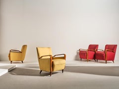 Unique, Rare Set of Armchairs / Lounge Chairs, Italy, 1950s, For Reupholstery