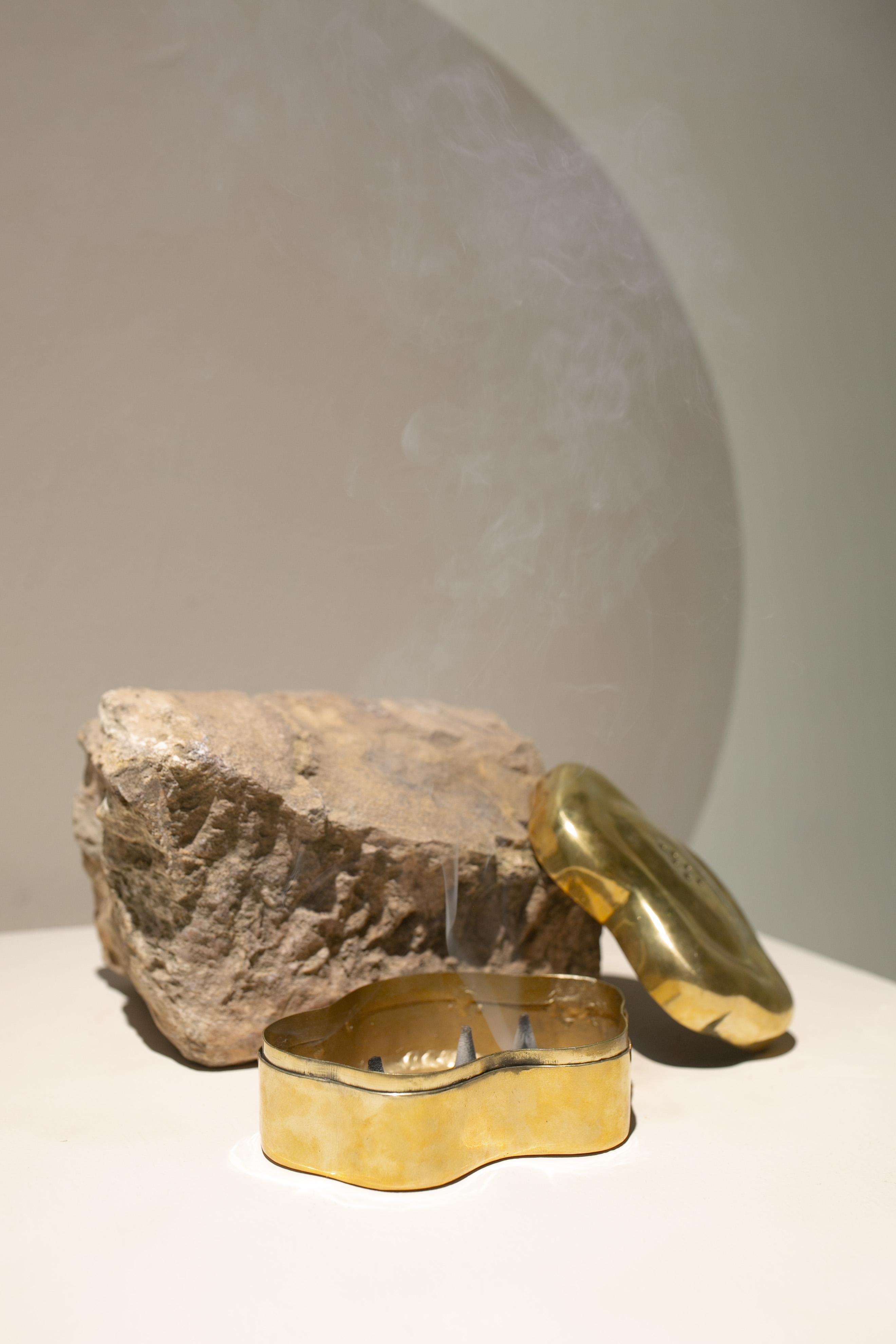 Post-Modern Unique Recycled Brass Incense Burner by Newblue For Sale