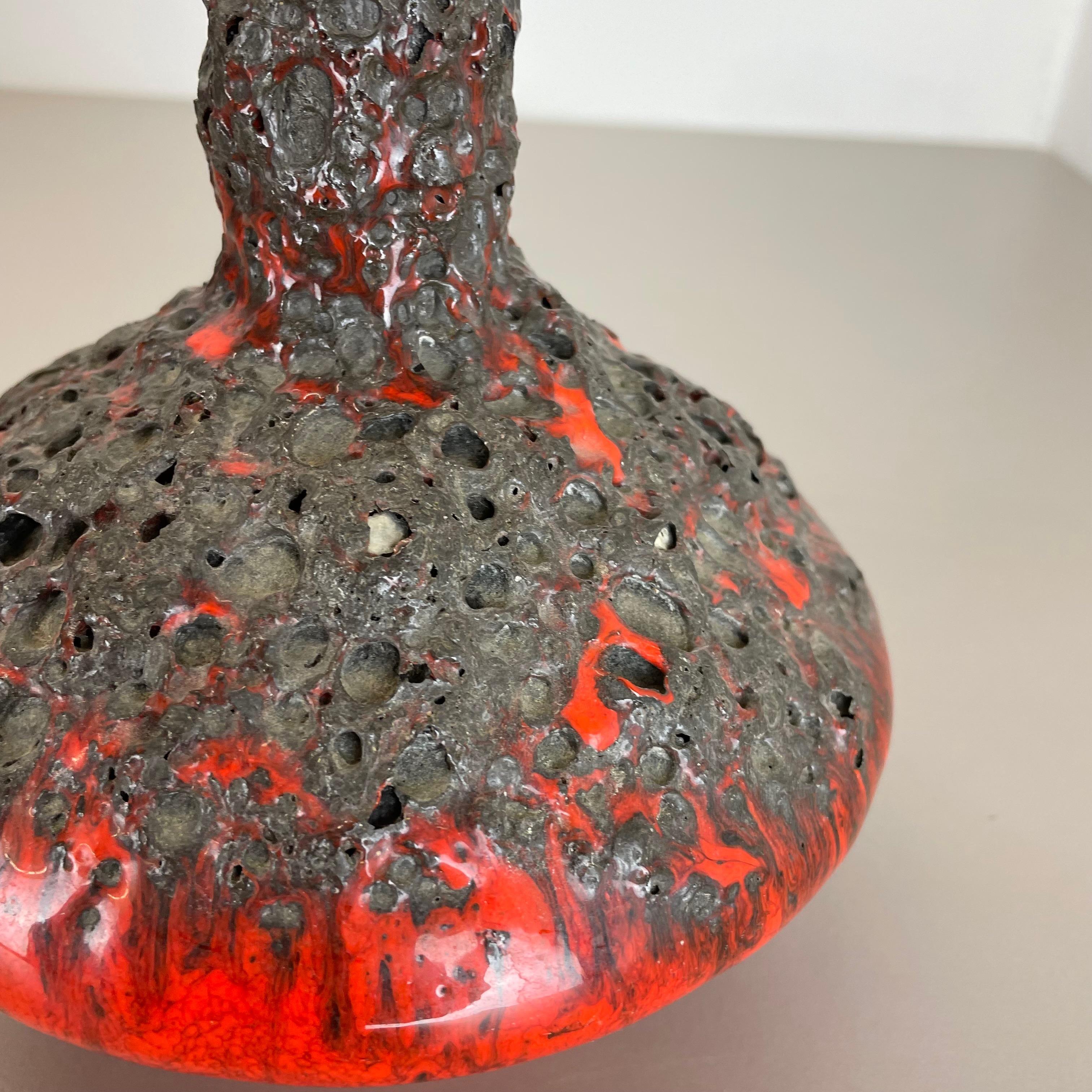 einzigartige rote schwarze Keramik-Vase „UFO“ von Otto Keramik, Deutschland 1970 im Angebot 7