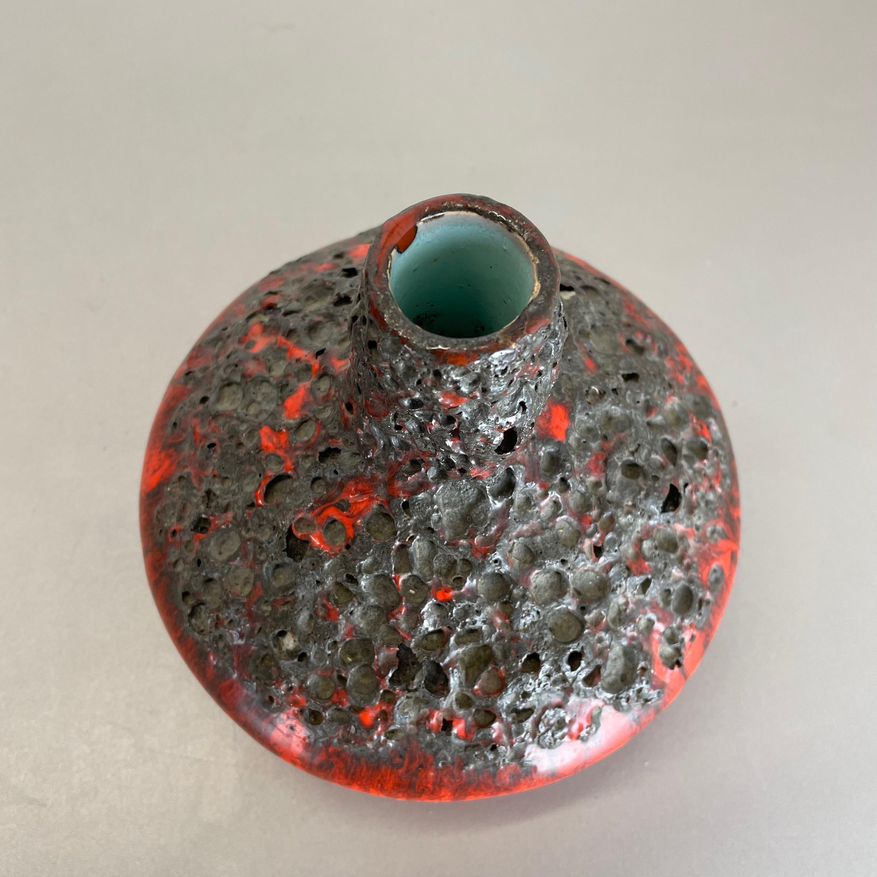 einzigartige rote schwarze Keramik-Vase „UFO“ von Otto Keramik, Deutschland 1970 im Angebot 12