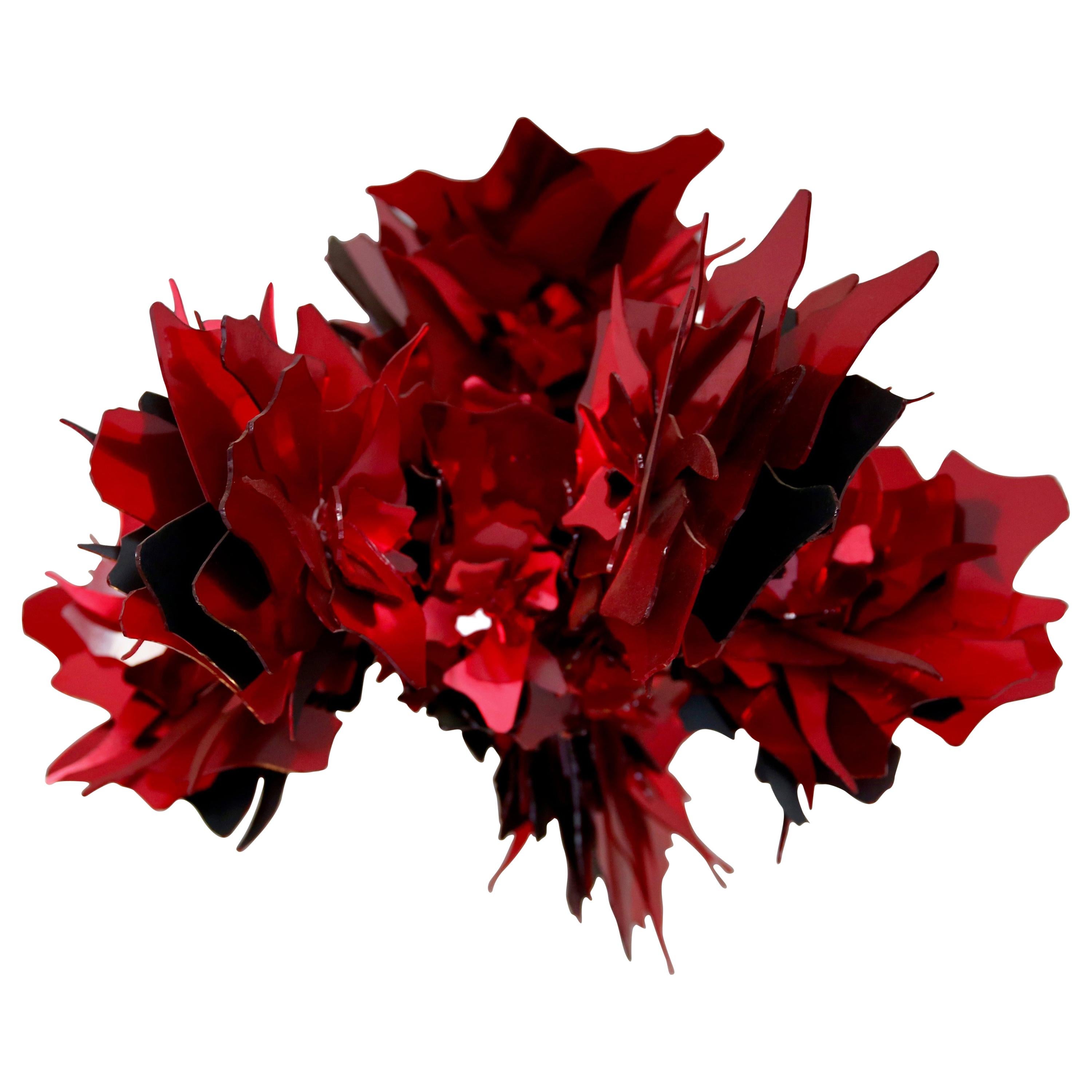 Unique Red Crystal Flower Ceiling Lamp For Sale