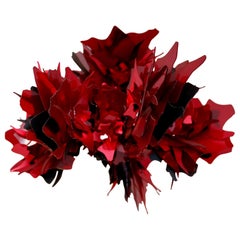 Vintage Unique Red Crystal Flower Ceiling Lamp