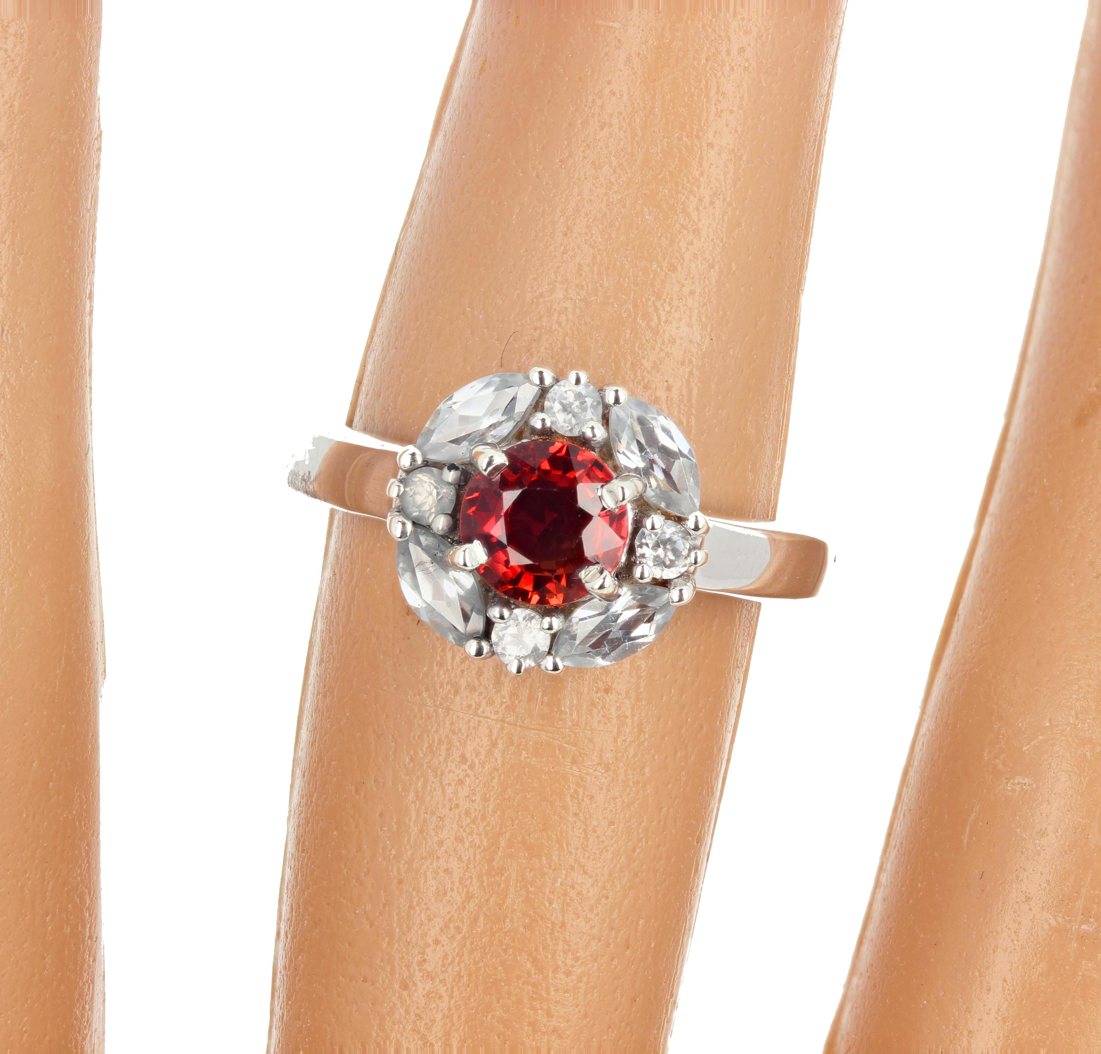 Oval Cut AJD RARE Lovely Red Tanzanian Songea Sapphire & Natural White Zircon Ring For Sale