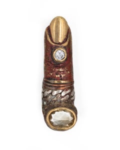 Anello "Unique Relics" in metalli misti e citrino di RAW FLOW Marianna Klimaszka