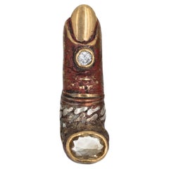 Anello "Unique Relics" in metalli misti e citrino di RAW FLOW Marianna Klimaszka